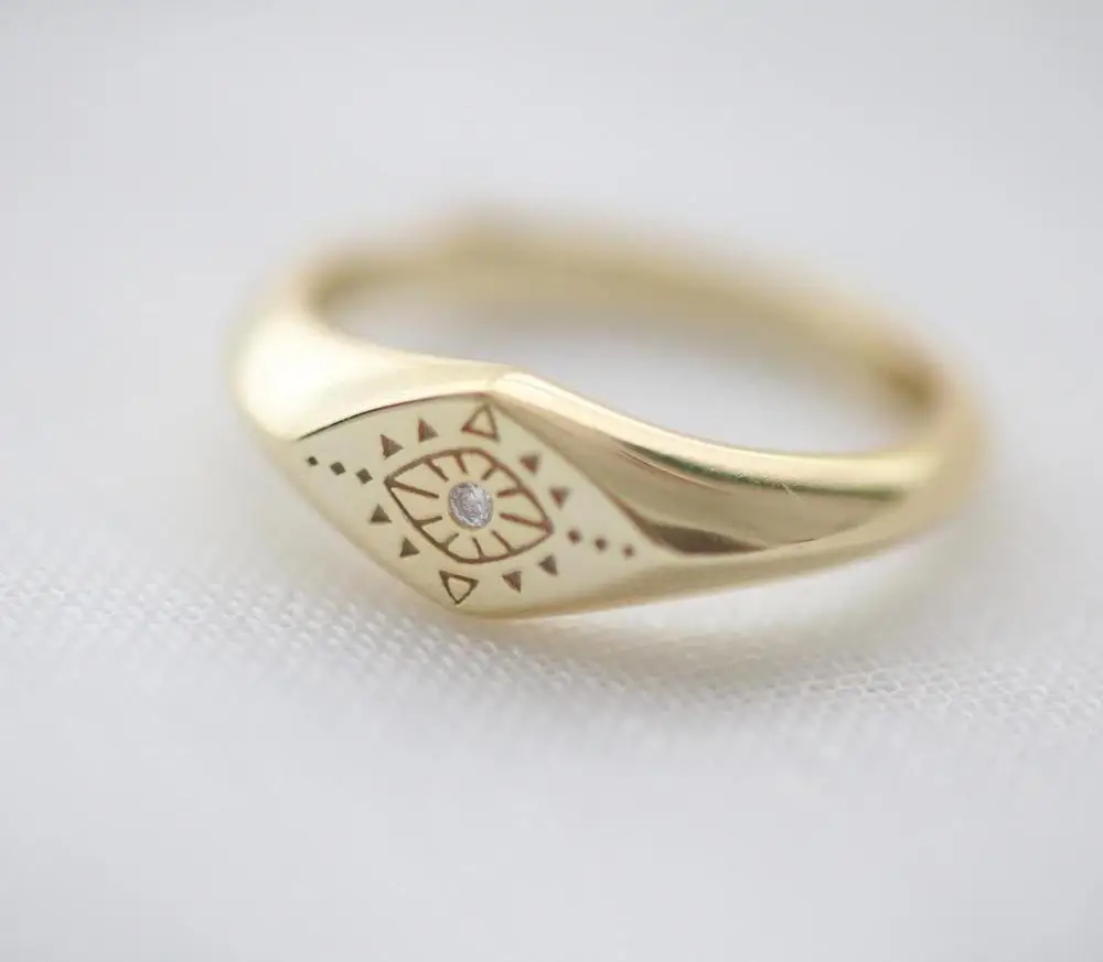 Signet Ring Evil eye Ring Minimalist Gold ring Signet Evil eye Jewelry Sterling Silver Ring US7
Signet Ring Evil eye Ring Minimalist Gold ring Signet Evil eye Jewelry Sterling Silver Ring US7