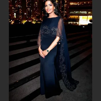 Black Dubai Kaftan Evening Prom Gown with Cape Mermaid Formal Dresses for Wedding Party robe de soiree Custom Made
Black Dubai Kaftan Evening Prom Gown with Cape Mermaid Formal Dresses for Wedding Party robe de soiree Custom Made