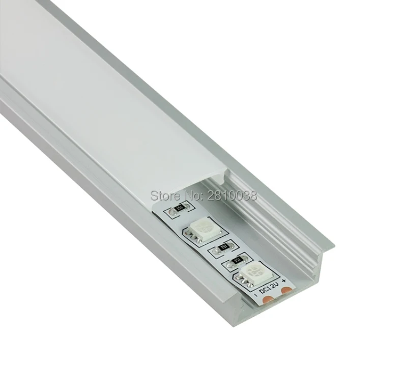 

10 X 1M Sets/Lot Square Anodized LED wide aluminium edge lit profile and AL6063 Profil aluminiowy led for recessed Wall lights