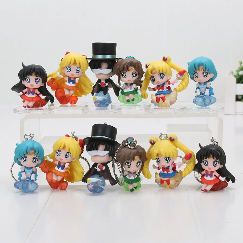 6Pcs/Set Sailor Moon keyrings Tsukino Usagi Tuxedo Mask Sailor Venus Mercury Mars Jupiter Action Figure Keychain Toy
6Pcs/Set Sailor Moon keyrings Tsukino Usagi Tuxedo Mask Sailor Venus Mercury Mars Jupiter Action Figure Keychain Toy