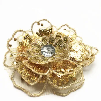 8CM Embroidery 3D Gold Flower Head Sew On Patch Sequin Mesh Lace Trims Multilayered Trimmings For Wedding Appliques Dress
8CM Embroidery 3D Gold Flower Head Sew On Patch Sequin Mesh Lace Trims Multilayered Trimmings For Wedding Appliques Dress