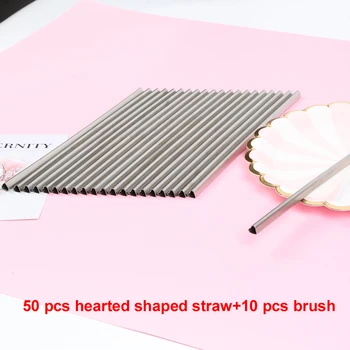 50pcs+10pcs Brush Silver HEART Shaped Stainless Steel Metal Drinking Straw Reusable Portable E-co Friendly Tubes For 20/30oz Mug
50pcs+10pcs Brush Silver HEART Shaped Stainless Steel Metal Drinking Straw Reusable Portable E-co Friendly Tubes For 20/30oz Mug