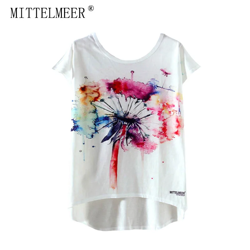 MITTELMEER New kawaii t Shirt Women harajuk Crew Neck Top Short Sleeve Dandelion irregular T-Shirt Summer Tee For Ladies
MITTELMEER New kawaii t Shirt Women harajuk Crew Neck Top Short Sleeve Dandelion irregular T-Shirt Summer Tee For Ladies