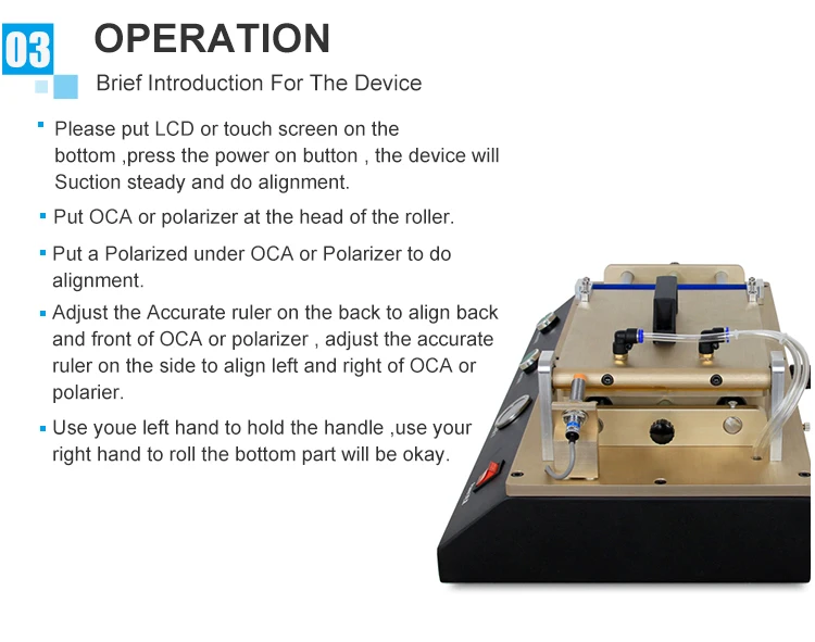 220V Automatic OCA Laminating Machine for Polarizer Film Pasting for iPhoneSamsungiPadTablet LCD Screen under 14 Repair (3)
