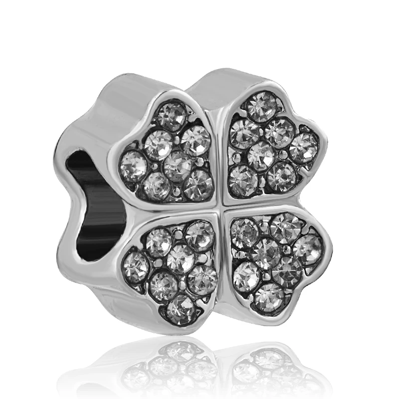 free shipping 1pc silver clover with white crystal bead Fits European Pandora Charm Bracelets A195
free shipping 1pc silver clover with white crystal bead Fits European Pandora Charm Bracelets A195