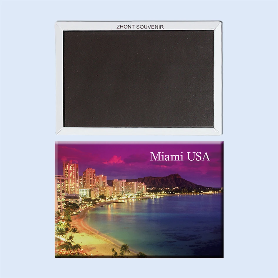 Night at the beach Miami Florida USA Travel souvenirs 22991 Magnetic refrigerator