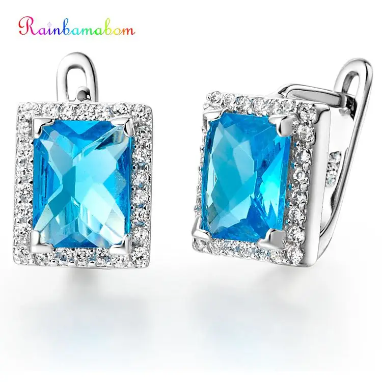 Rainbamabom Vintage 925 Sterling Silver Aquamarine Gemstone Earrings Hoop Women Earrings Fine Jewelry Wholesale Drop Shipping
Rainbamabom Vintage 925 Sterling Silver Aquamarine Gemstone Earrings Hoop Women Earrings Fine Jewelry Wholesale Drop Shipping