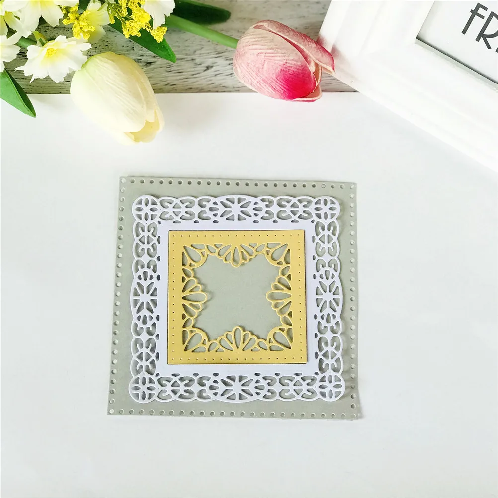 11.5cm*11.5cm Craft Embossing Stamps Stencil Paper Card Making Template Decor DIY Lace Square Frame Scrapbooking stencils
11.5cm*11.5cm Craft Embossing Stamps Stencil Paper Card Making Template Decor DIY Lace Square Frame Scrapbooking stencils