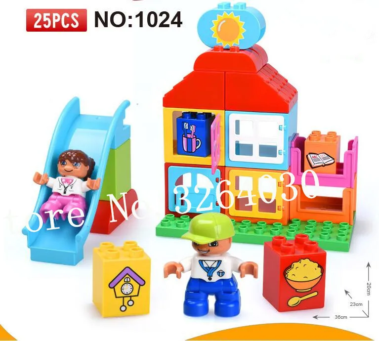 GOROCK 25pcs Duploe Large bricks my First Playhouse Playground Slide big building blocks girl Baby toy Compatible with 10616
GOROCK 25pcs Duploe Large bricks my First Playhouse Playground Slide big building blocks girl Baby toy Compatible with 10616