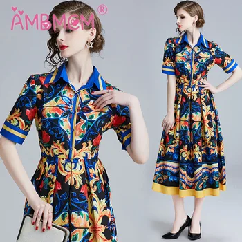 2019 European And American New Style Dress Classical Print Floral Dresses Vintage Fashion Women Dress AMBMCM
2019 European And American New Style Dress Classical Print Floral Dresses Vintage Fashion Women Dress AMBMCM