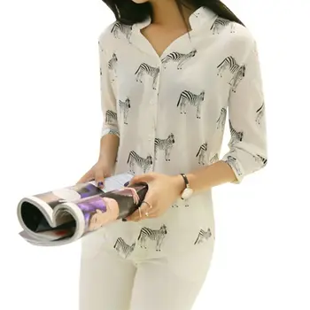 Women Fashion Letter Zebra Print Blouse Chiffon Shirt Blusas Girls Long Sleeve Button Down Tops 2019 Summer Casual Blouse Tops
Women Fashion Letter Zebra Print Blouse Chiffon Shirt Blusas Girls Long Sleeve Button Down Tops 2019 Summer Casual Blouse Tops