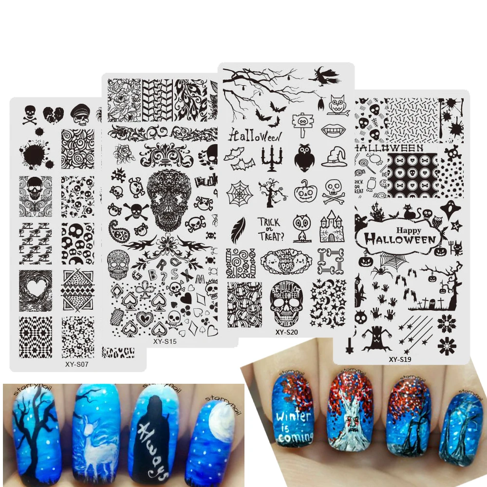 Full Beauty Halloween Skull Bone Owl Spider Christmas Nail Stamping Plate Manicure Image Template Festival Nail Stencil 12*6cm
Full Beauty Halloween Skull Bone Owl Spider Christmas Nail Stamping Plate Manicure Image Template Festival Nail Stencil 12*6cm