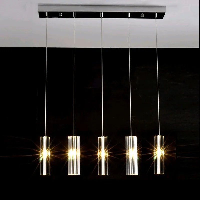 Dining room 5-9 pcs G4 Led light long crystal chandelier lustre de cristal modern lighting bedroom living Bar Kitchen Light | Лампы и