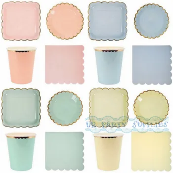 160 Sets Solid Mint/Pink/Blue/Yellow and Foil Gold Party Tableware Plates Cups Napkins Birthday Bridal Shower Engagement Party
160 Sets Solid Mint/Pink/Blue/Yellow and Foil Gold Party Tableware Plates Cups Napkins Birthday Bridal Shower Engagement Party