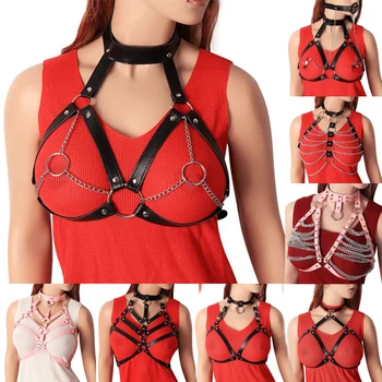Metal Chain Leather Harness Punk Gothic Top Cage Lingerie Chest Belt Adjustable Women Hollow Out Party Festival Dance Strap Bra
Metal Chain Leather Harness Punk Gothic Top Cage Lingerie Chest Belt Adjustable Women Hollow Out Party Festival Dance Strap Bra