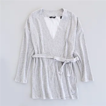Plus Size Spring Cotton Ladies Simple Grey Nightgown Bath Robe Long Women Robes Solid Knitted Bathrobe Comfortable Nightgowns
Plus Size Spring Cotton Ladies Simple Grey Nightgown Bath Robe Long Women Robes Solid Knitted Bathrobe Comfortable Nightgowns