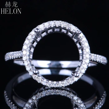 HELON Solid 14k White Gold 11-12mm Round Genuine Natural Diamonds Halo Semi Mount Engagement Wedding Women Trendy Jewelry Ring
HELON Solid 14k White Gold 11-12mm Round Genuine Natural Diamonds Halo Semi Mount Engagement Wedding Women Trendy Jewelry Ring
