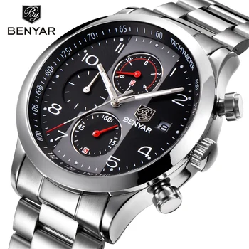 BENYAR Fashion Chronograph 5133M Sport Watches Men Stainless Steel Strap Brand Quartz Watch Clock Relogio Masculino Reloj Hombre
BENYAR Fashion Chronograph 5133M Sport Watches Men Stainless Steel Strap Brand Quartz Watch Clock Relogio Masculino Reloj Hombre