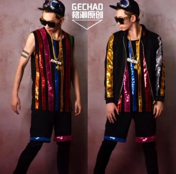 S-5XL 2018 New Men singer DS DJ technicolor sequins bar Patchwork vest jacket shorts set Star style plus size Nightclub costumes
S-5XL 2018 New Men singer DS DJ technicolor sequins bar Patchwork vest jacket shorts set Star style plus size Nightclub costumes