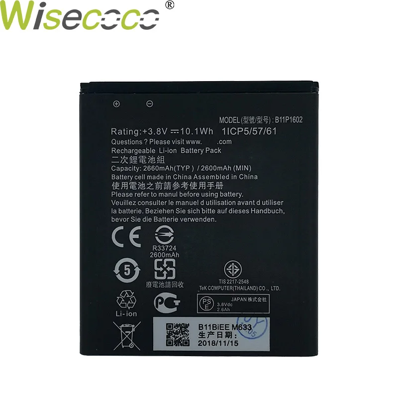 Wisecoco 2pcs New Original 2600mAh B11P1602 Battery For ASUS Zenfone Go 5" ZB500KL X00AD X00ADC X00ADA +Tracking Number
Wisecoco 2pcs New Original 2600mAh B11P1602 Battery For ASUS Zenfone Go 5" ZB500KL X00AD X00ADC X00ADA +Tracking Number