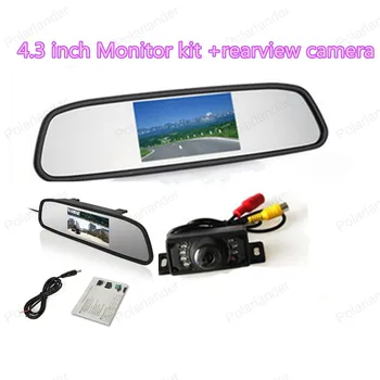 TFT LCD 4.3 inch Rear view Mirror Monitor with IR night vision Car Rear backup reverse parking camera
TFT LCD 4.3 inch Rear view Mirror Monitor with IR night vision Car Rear backup reverse parking camera