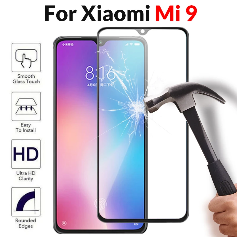Tempered Glass For Xiaomi Mi 9 Case Full Cover Protective my MI9 Global Version Phone Film Xaomi Xiomi Xioami | Мобильные телефоны