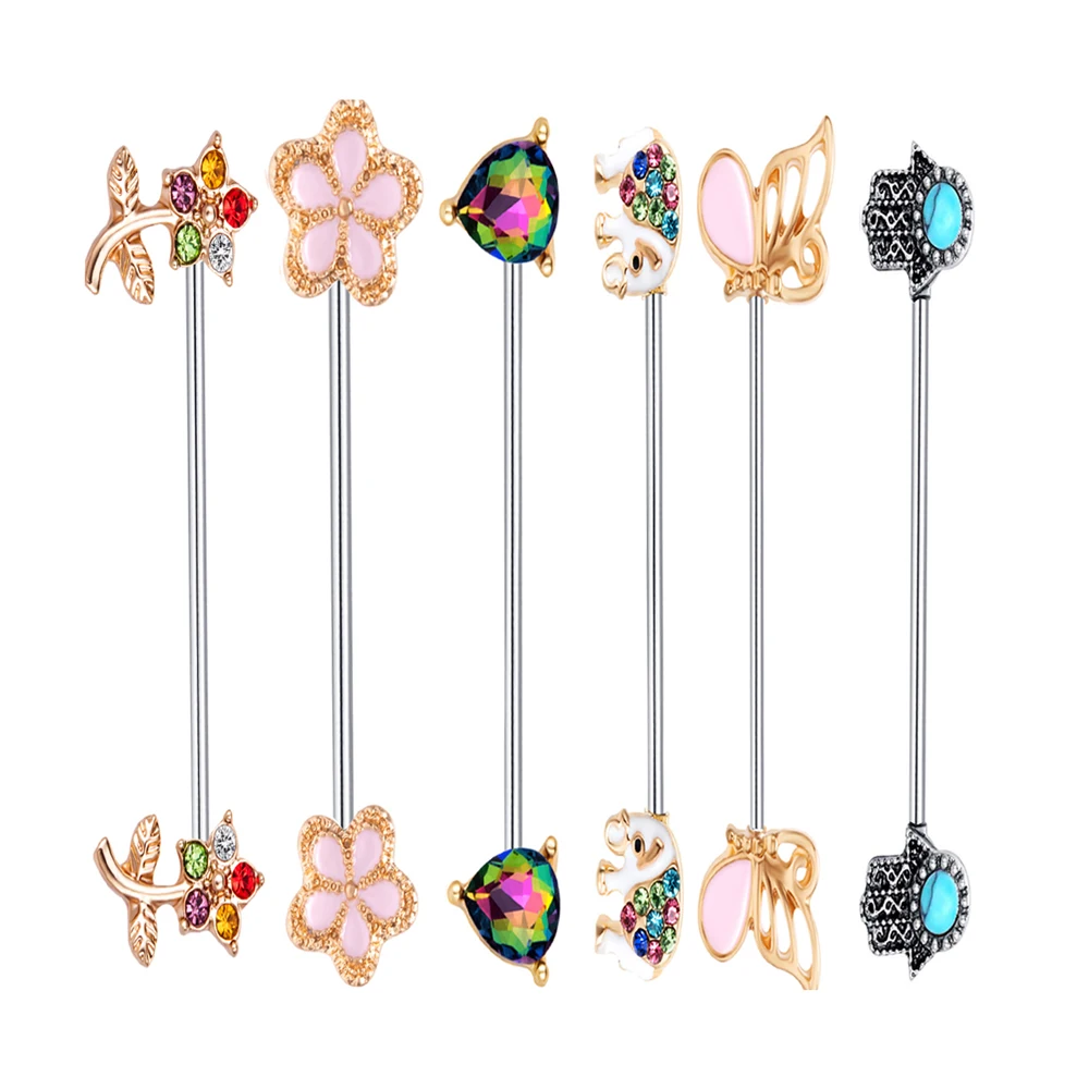 TIANCIFBYJS 1pcs 14G Rose Heart Finger Industrial Barbells Ear Scaffold Bars Helix Piercing Cartilage Earring Body Jewelry 1pcs
TIANCIFBYJS 1pcs 14G Rose Heart Finger Industrial Barbells Ear Scaffold Bars Helix Piercing Cartilage Earring Body Jewelry 1pcs