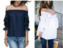 Women Blouses Off Shoulder Bow Top female Shirts Sexy Fashion Ruffle Long Sleeve Tops tunics oversized White BluePlus Size XL
Women Blouses Off Shoulder Bow Top female Shirts Sexy Fashion Ruffle Long Sleeve Tops tunics oversized White BluePlus Size XL
