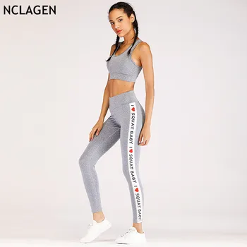 NCLAGEN Sexy Back Hollow Out Navel Bare Crop Tanks Tops + Slim Fit Letter Print Booty Leggings Women Sportswear Suit Set Outfits
NCLAGEN Sexy Back Hollow Out Navel Bare Crop Tanks Tops + Slim Fit Letter Print Booty Leggings Women Sportswear Suit Set Outfits