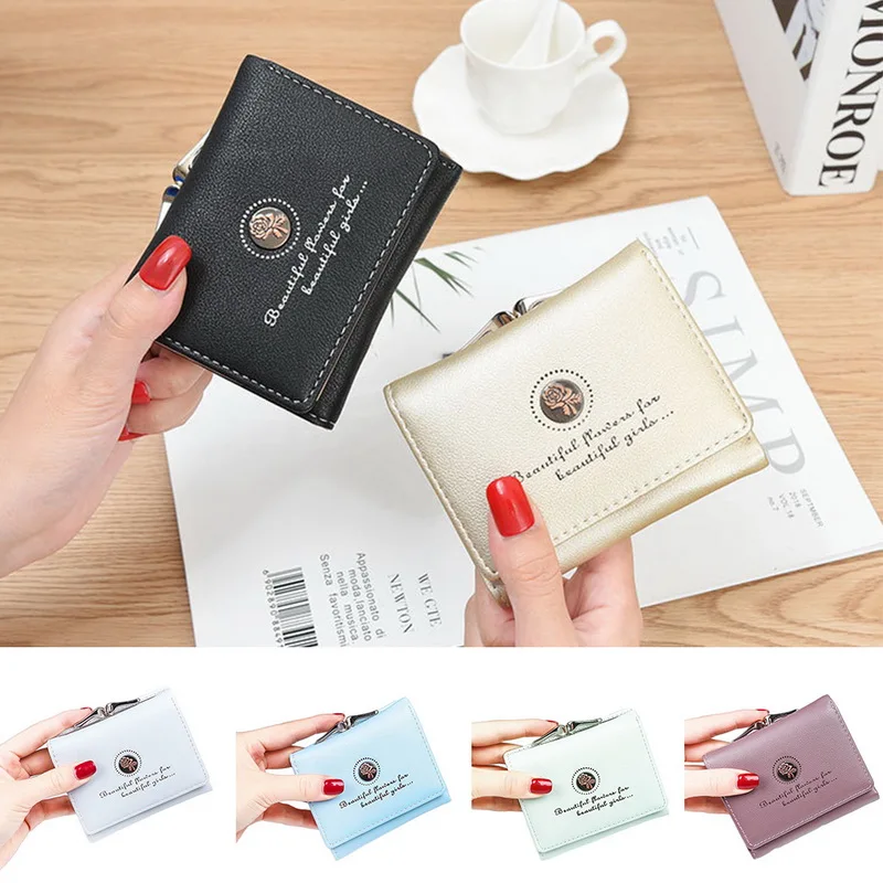 MoneRffi Women Short Hasp Small Coin Purse Mini Money Bag Purse Rose Flower Threefold Leather Wallet Credit Card Holders Female
MoneRffi Women Short Hasp Small Coin Purse Mini Money Bag Purse Rose Flower Threefold Leather Wallet Credit Card Holders Female