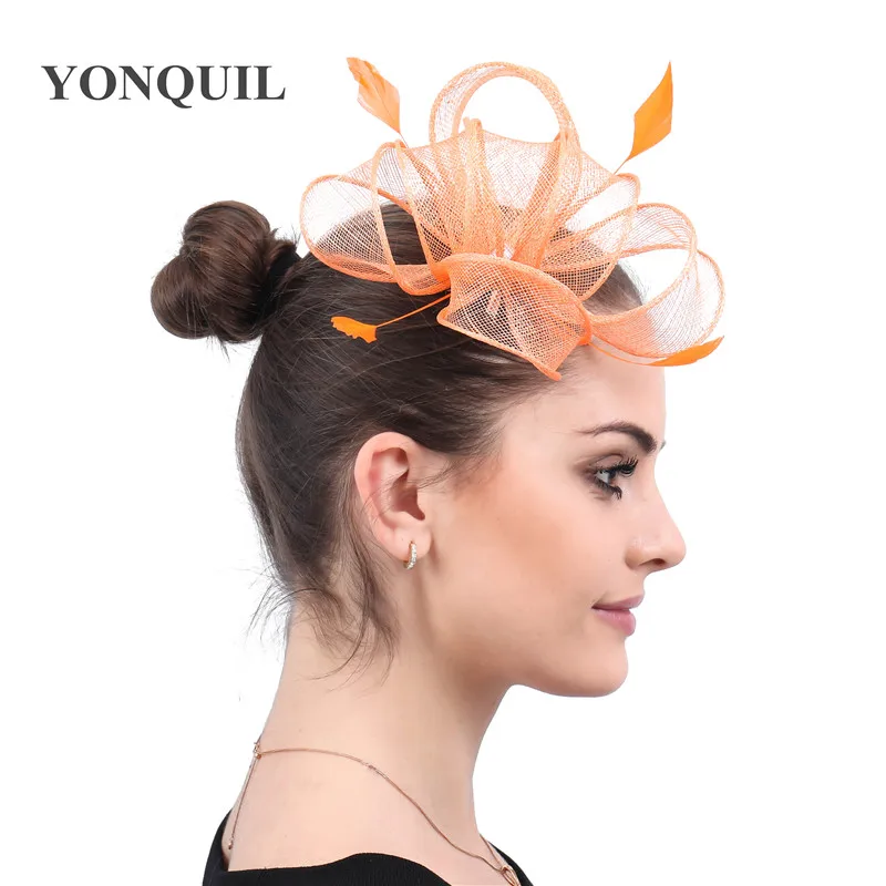 Sinamay Orange Fascinators Hat Women Feathers Headwear Headband or a Clip Party Headdress for Weding Girls Female Accessories
Sinamay Orange Fascinators Hat Women Feathers Headwear Headband or a Clip Party Headdress for Weding Girls Female Accessories