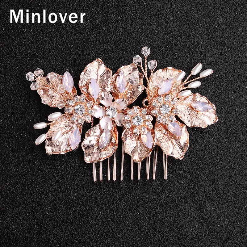 Minlover Handmade Flower Rhinestone Bride Hair Combs / Pins Leaf Pearls Wedding Hair Accessories for Women Hair Decoration FS293
Minlover Handmade Flower Rhinestone Bride Hair Combs / Pins Leaf Pearls Wedding Hair Accessories for Women Hair Decoration FS293