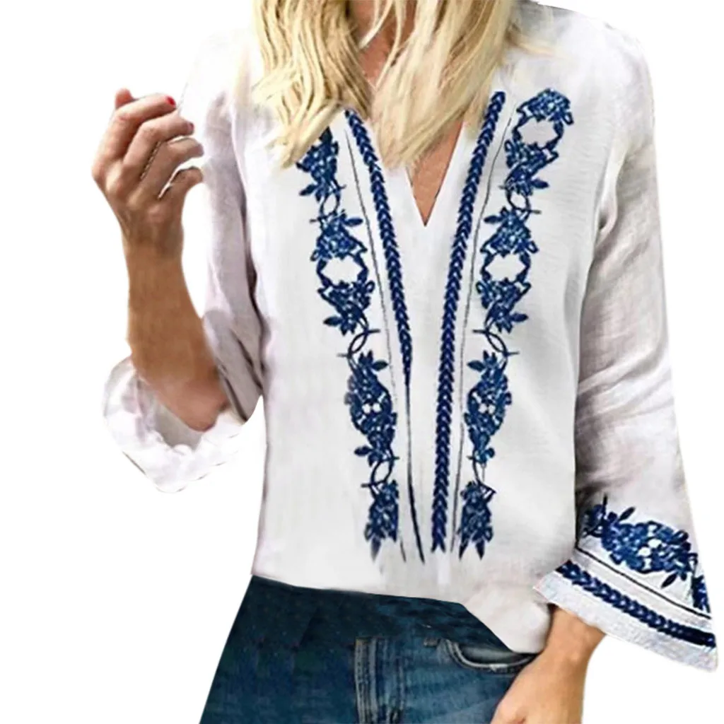 JAYCOSIN shirts Women summer V-Neck slim beach blouses Girls casual Horn Long Sleeved White vadim Porcelain Print Top Blouse 430
JAYCOSIN shirts Women summer V-Neck slim beach blouses Girls casual Horn Long Sleeved White vadim Porcelain Print Top Blouse 430