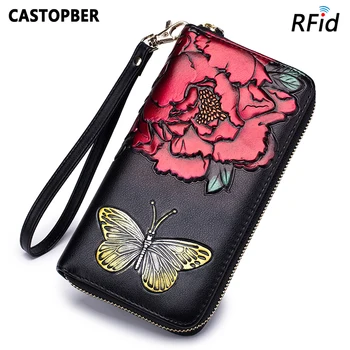 Women Wallet Long Female Day Clutches Zipper Wallets Big Split Leather Rose Flower Purse RFID Blocking Fashion Designer Famous
Women Wallet Long Female Day Clutches Zipper Wallets Big Split Leather Rose Flower Purse RFID Blocking Fashion Designer Famous