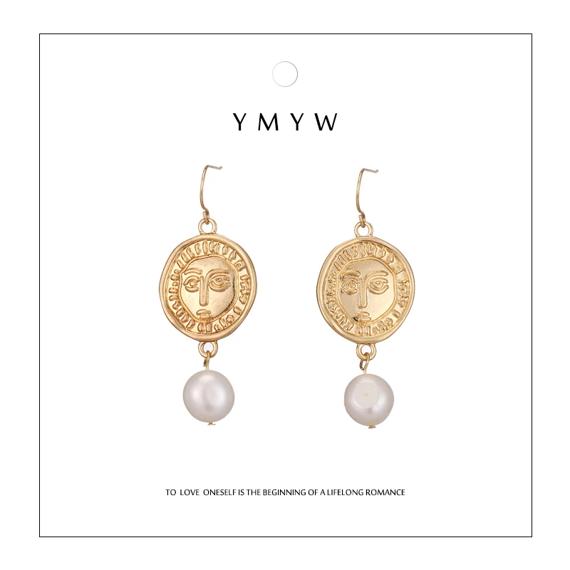 YMYW Romantic Vintage Natural Pearls Dangle Earrings Zinc Alloy Face Pattern Geometric Round Baroque Orecchini for Women Bijoux
YMYW Romantic Vintage Natural Pearls Dangle Earrings Zinc Alloy Face Pattern Geometric Round Baroque Orecchini for Women Bijoux