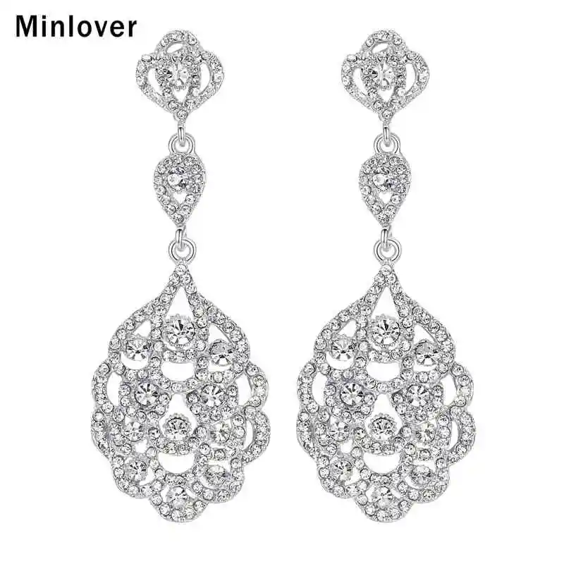 Minlover Silver/Gold Color Crystal Long Drop Earrings for Women Rhinestone Bridal Earrings Wave Style Wedding Accessories EH188
Minlover Silver/Gold Color Crystal Long Drop Earrings for Women Rhinestone Bridal Earrings Wave Style Wedding Accessories EH188