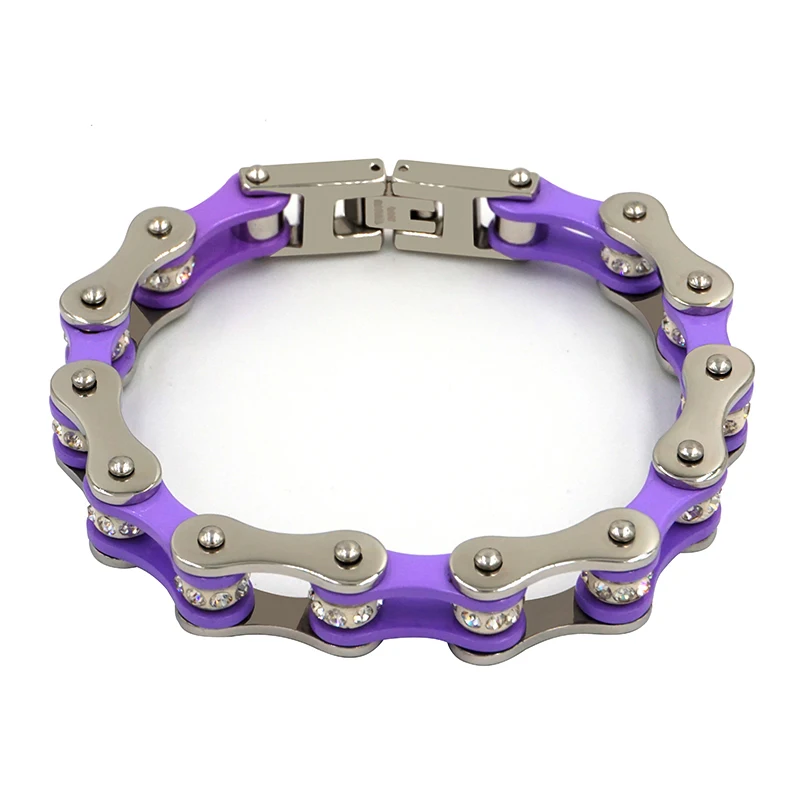 Women Purple Jewelry Bike Bracelets Stainless Steel Gift For Link Punk Color Motorcycle Bracelet Chain Woman
Women Purple Jewelry Bike Bracelets Stainless Steel Gift For Link Punk Color Motorcycle Bracelet Chain Woman