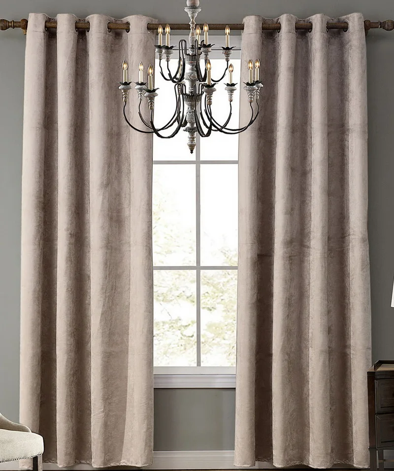 Junwell Faux Suede Fabric Panel Curtains For Living Room Semi