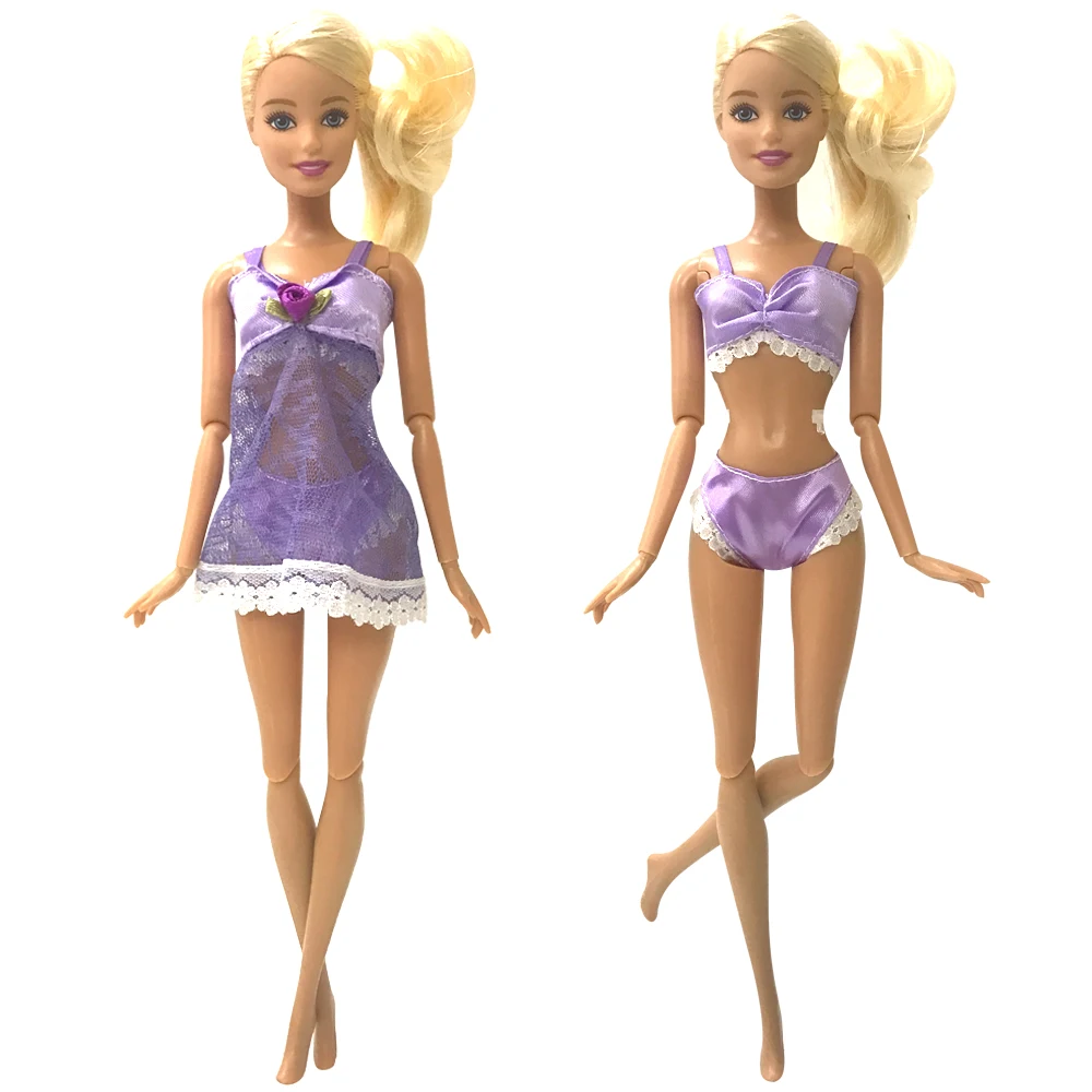 NK 1 Set Doll Purple Pajamas+Underwear +Bra Sexy Lace Dress Clothes For Barbie Dolls Accessories Best Gift For Child
NK 1 Set Doll Purple Pajamas+Underwear +Bra Sexy Lace Dress Clothes For Barbie Dolls Accessories Best Gift For Child