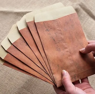 vintage wedding envelopes 5x7 envelopes retro brown kraft paper