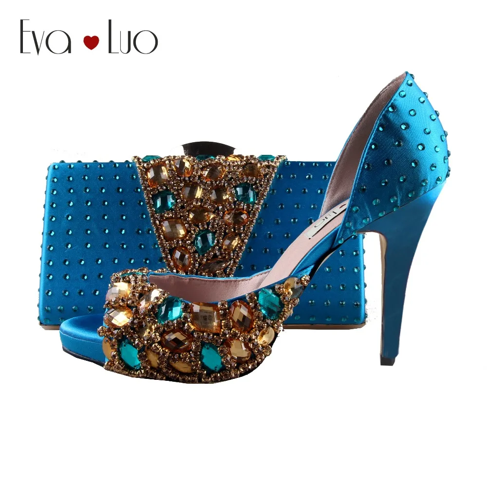 BS973 DHL Custom Made Teal Blue Crystal Shoes With Matching Bag Set Peep Toe Women D'Orsay Dress Pumps Bridal Wedding Shoes
BS973 DHL Custom Made Teal Blue Crystal Shoes With Matching Bag Set Peep Toe Women D'Orsay Dress Pumps Bridal Wedding Shoes
