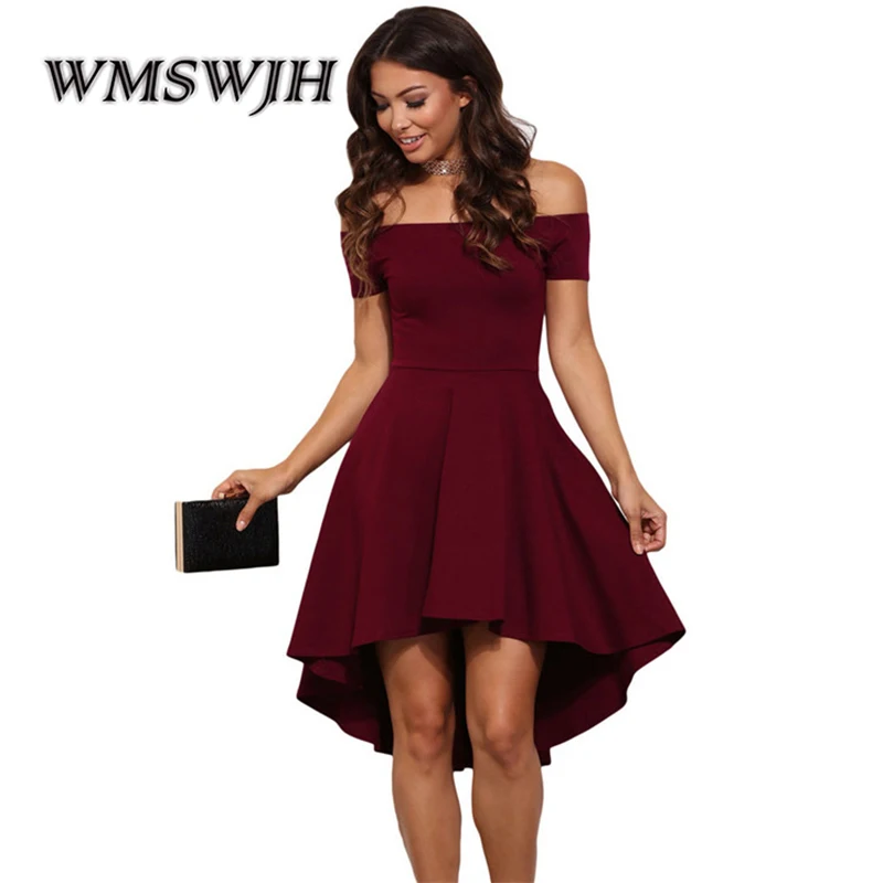 Women Burgundy Blue princess dresses 2018 New summer Off the Shoulder Short Sleeves Knee-length A-Line dress Vestidos
Women Burgundy Blue princess dresses 2018 New summer Off the Shoulder Short Sleeves Knee-length A-Line dress Vestidos