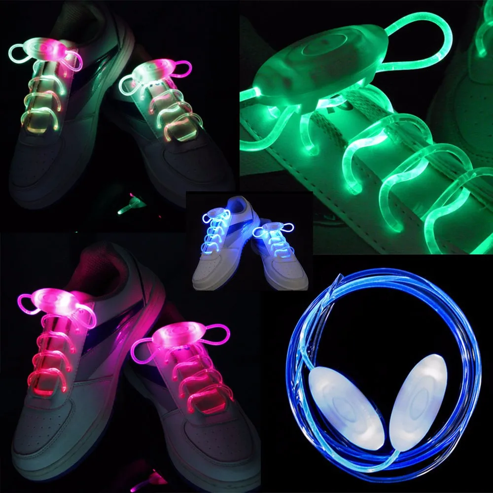 30 шт (15 пар) светодиодный светящиеся шнурки для обуви волоконнооптические