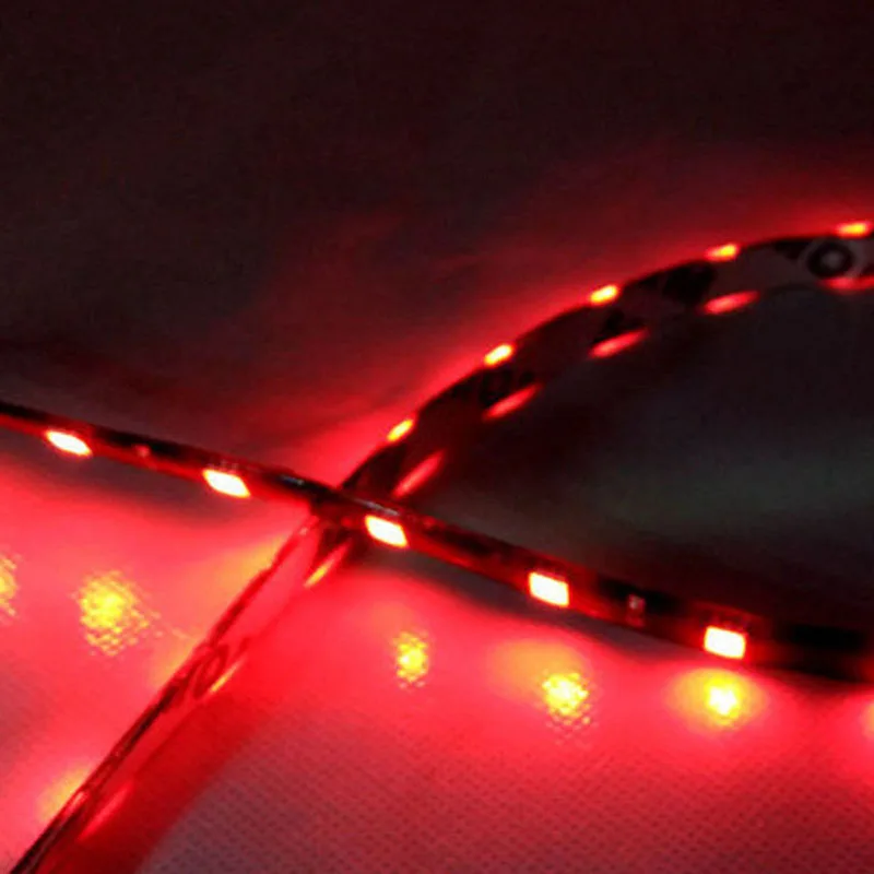 2pcs/set 30cm 5050 12LED Flexible LED Strip Light Waterproof DIY Car Decor Red