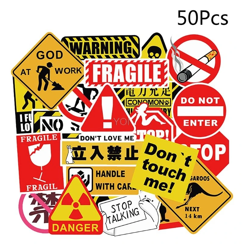 50PCS Waterproof Sunscreen PVC Warning Banning Sign Decal Labels Funny Removable Car Fridge Suitcase Graffiti Stickers
50PCS Waterproof Sunscreen PVC Warning Banning Sign Decal Labels Funny Removable Car Fridge Suitcase Graffiti Stickers