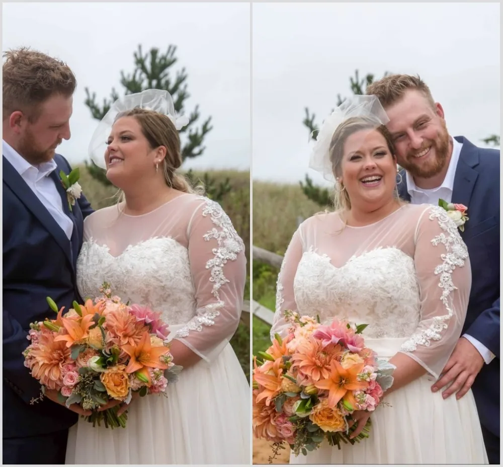 2021 Plus Size Wedding Dresses Jewel Neck Long Sleeve Lace Appliques Chiffon Bridal Gowns Court Train Beach A Line Wedding Dress
2021 Plus Size Wedding Dresses Jewel Neck Long Sleeve Lace Appliques Chiffon Bridal Gowns Court Train Beach A Line Wedding Dress