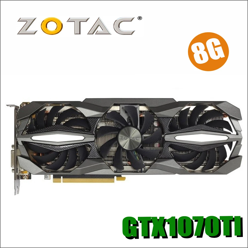 Original ZOTAC Video Card GPU GTX 1070ti 8GB 256Bit GDDR5 Graphics Cards Map for nVIDIA GeForce GTX1070ti 8GD5 8G 8pin 750ti 750
Original ZOTAC Video Card GPU GTX 1070ti 8GB 256Bit GDDR5 Graphics Cards Map for nVIDIA GeForce GTX1070ti 8GD5 8G 8pin 750ti 750
