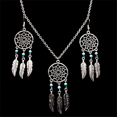 SHUANGR Fashion Bohemia jewelry set Dream catcher pendant necklace drop earrings gift for women girl wholesale TH767
SHUANGR Fashion Bohemia jewelry set Dream catcher pendant necklace drop earrings gift for women girl wholesale TH767