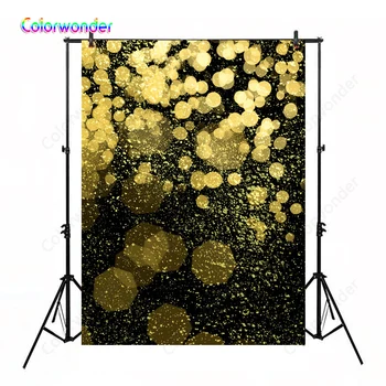 Photography Background Golden Light Dots with Gloden Powder 5x7ft Black Art Backdrops for Photo Booth Studio or Wedding Party
Photography Background Golden Light Dots with Gloden Powder 5x7ft Black Art Backdrops for Photo Booth Studio or Wedding Party