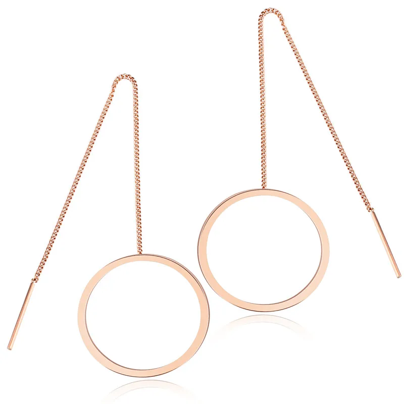 Fashion Simple Design Long Dangle Earrings For Women Hollow Round Rose Gold Color Drop Earrings Jewelry Gift Earrings For Girls
Fashion Simple Design Long Dangle Earrings For Women Hollow Round Rose Gold Color Drop Earrings Jewelry Gift Earrings For Girls